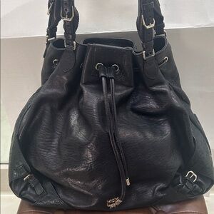 Limited Edition Authentic MCM calfskin leather drawstring bag